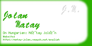 jolan matay business card